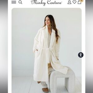 Minky Couture Plush Cream Robe